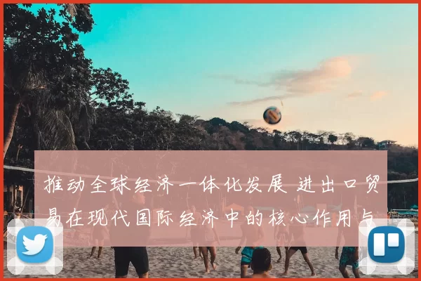 推动全球经济一体化发展 进出口贸易在现代国际经济中的核心作用与前景分析
